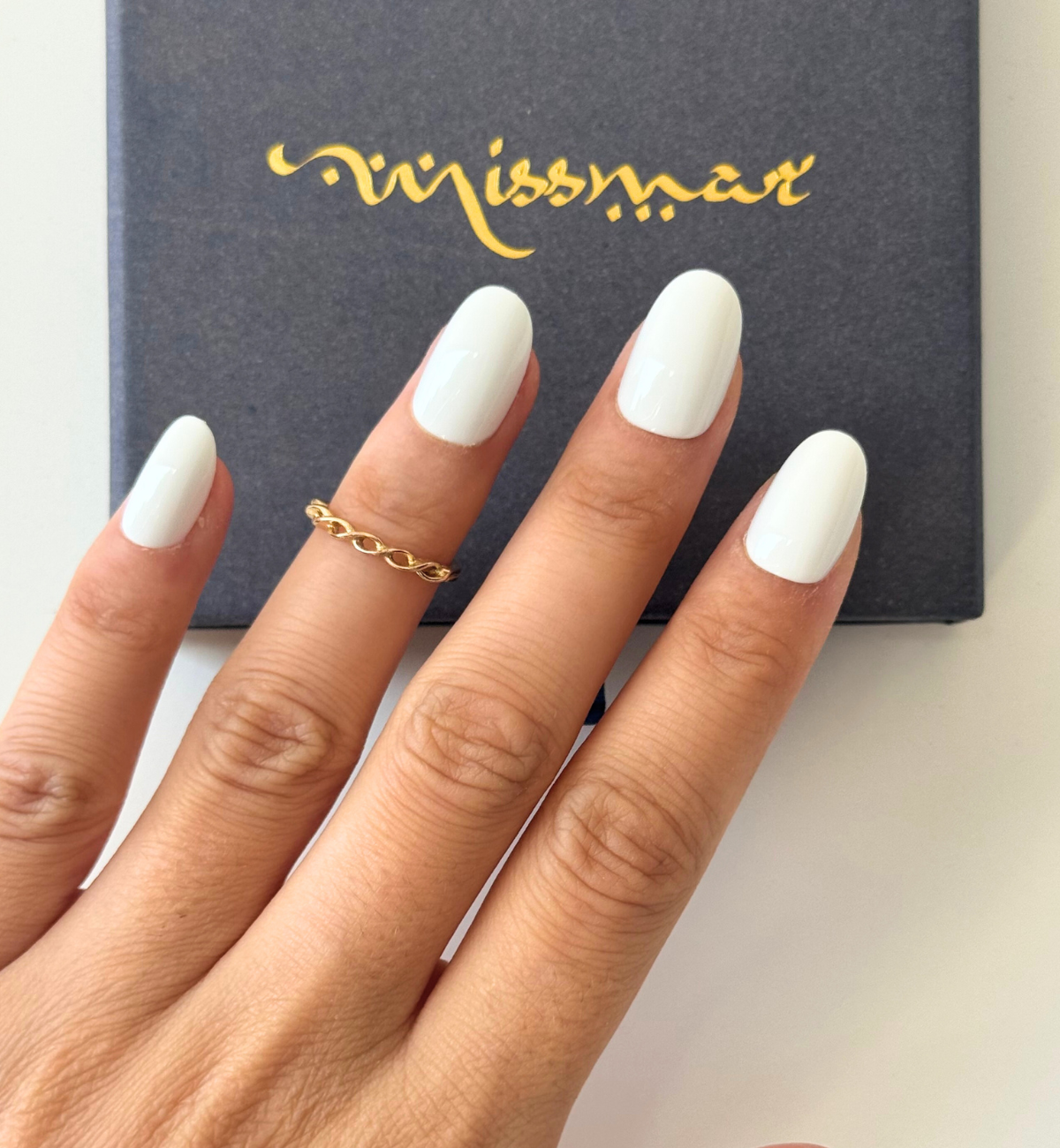 FAUX ONGLES BLANCS ARRONDIS COURTS