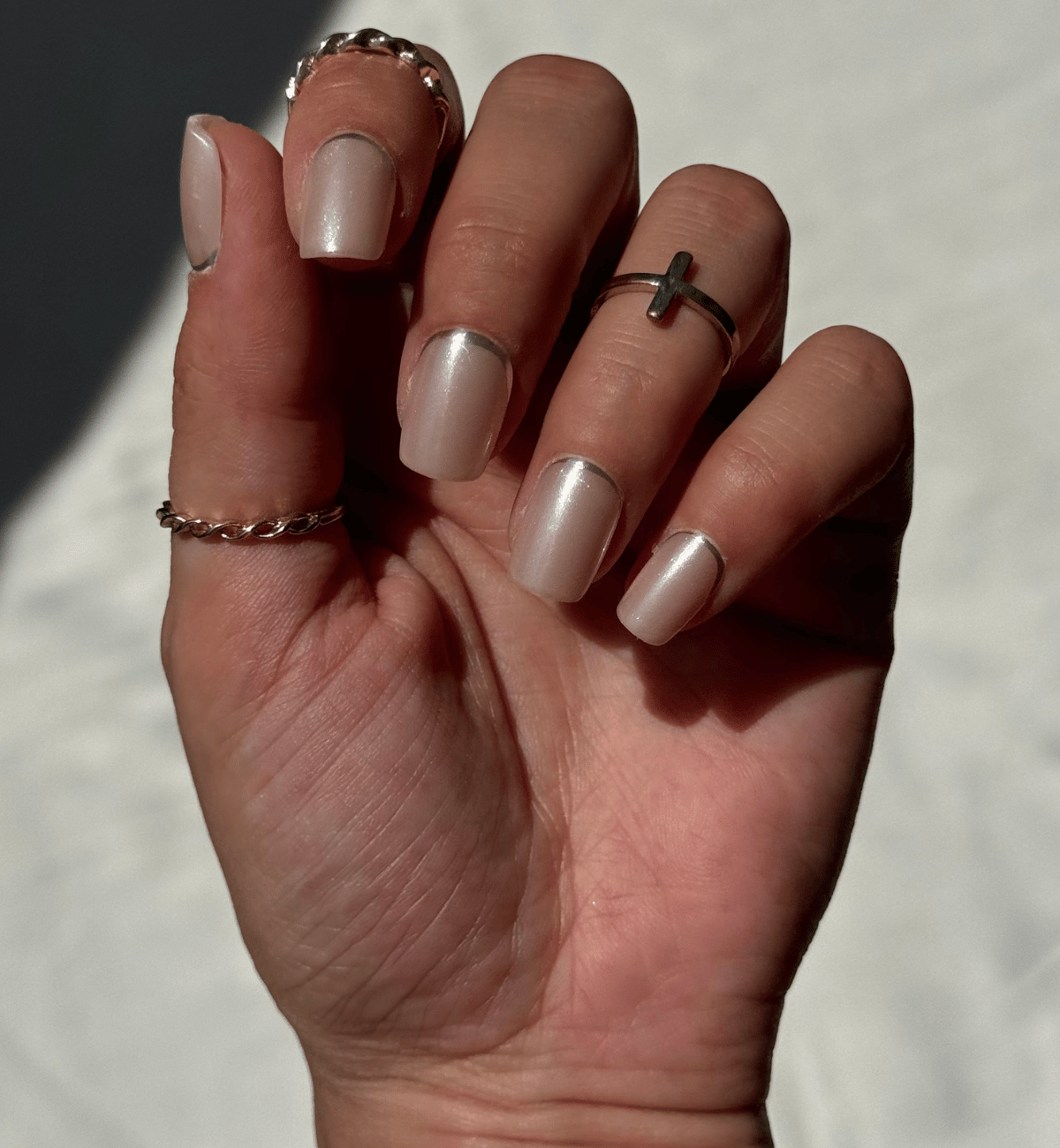 FAUX ONGLES LUXURY SILVER CARRÉS COURTS