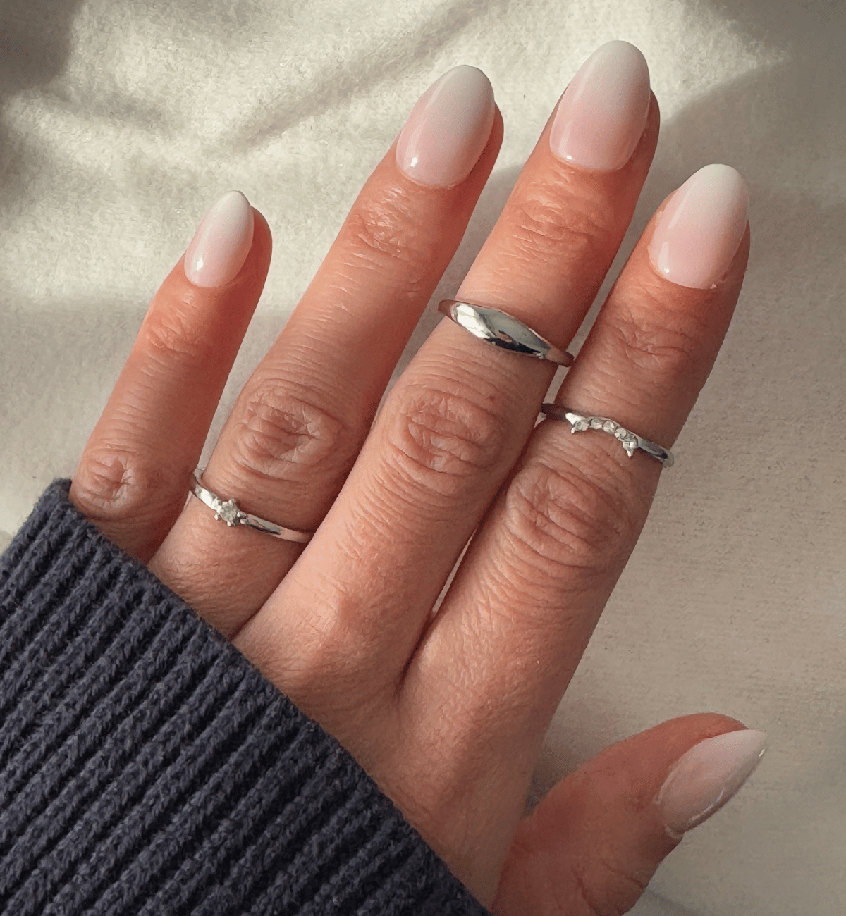 Faux ongles Baby-Boomer arrondis court