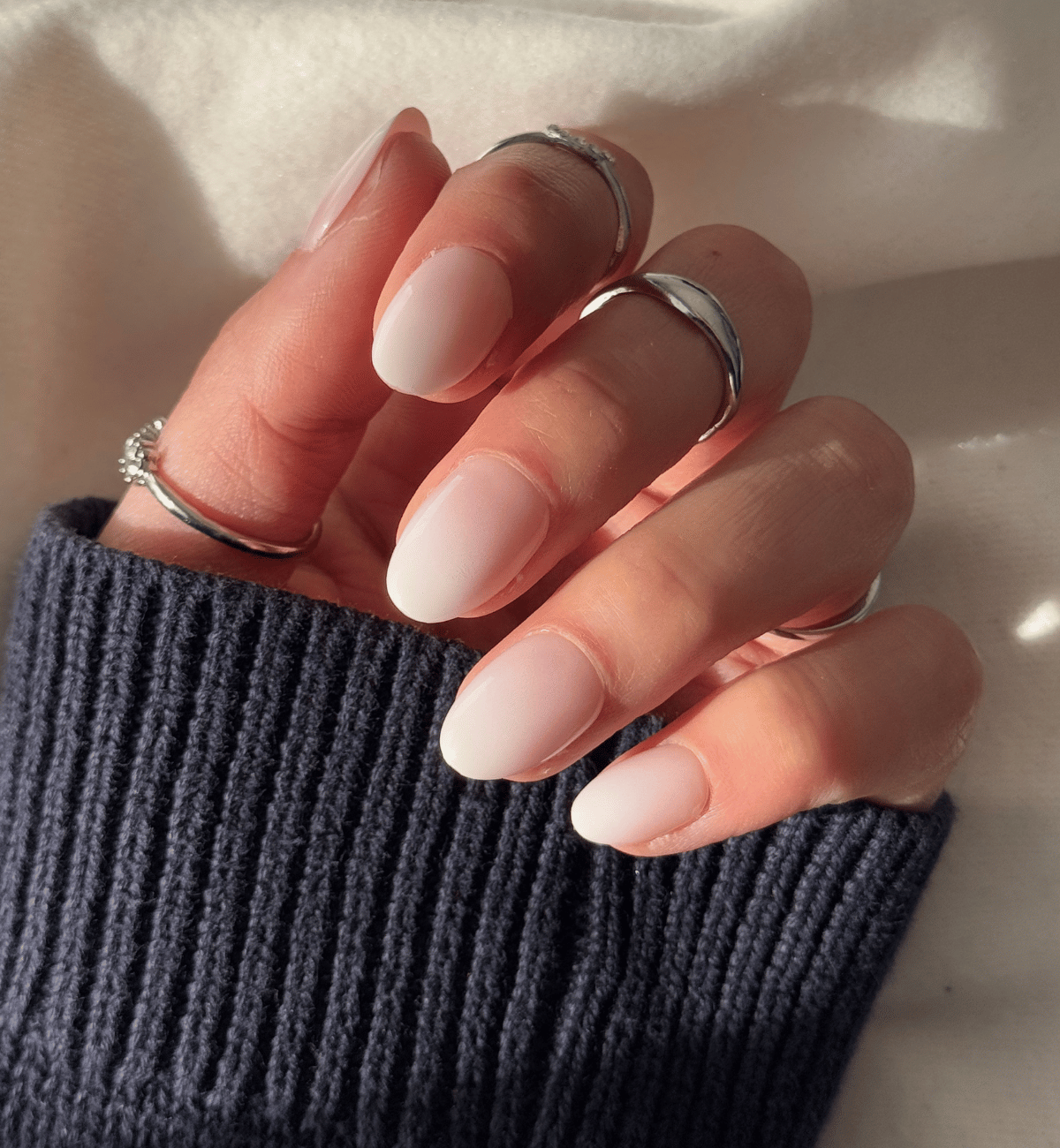 Faux ongles Baby-Boomer arrondis court