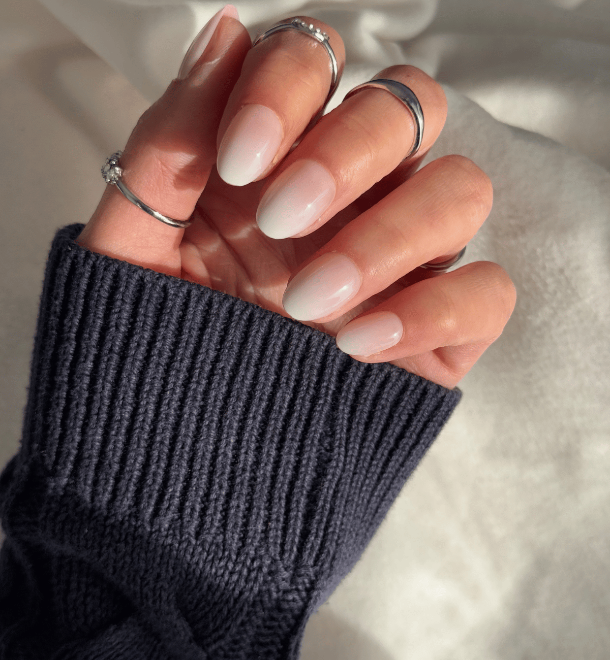 Faux ongles Baby-Boomer arrondis court