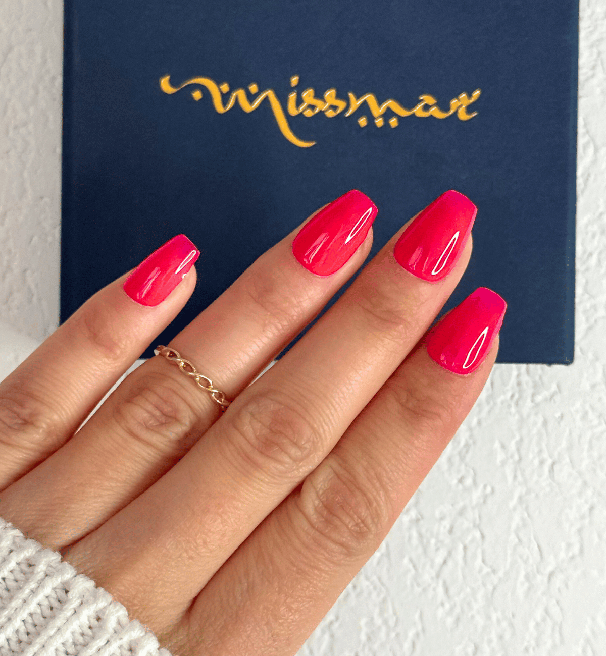 FAUX ONGLES ROSES FUSHIA COFFINS COURTS