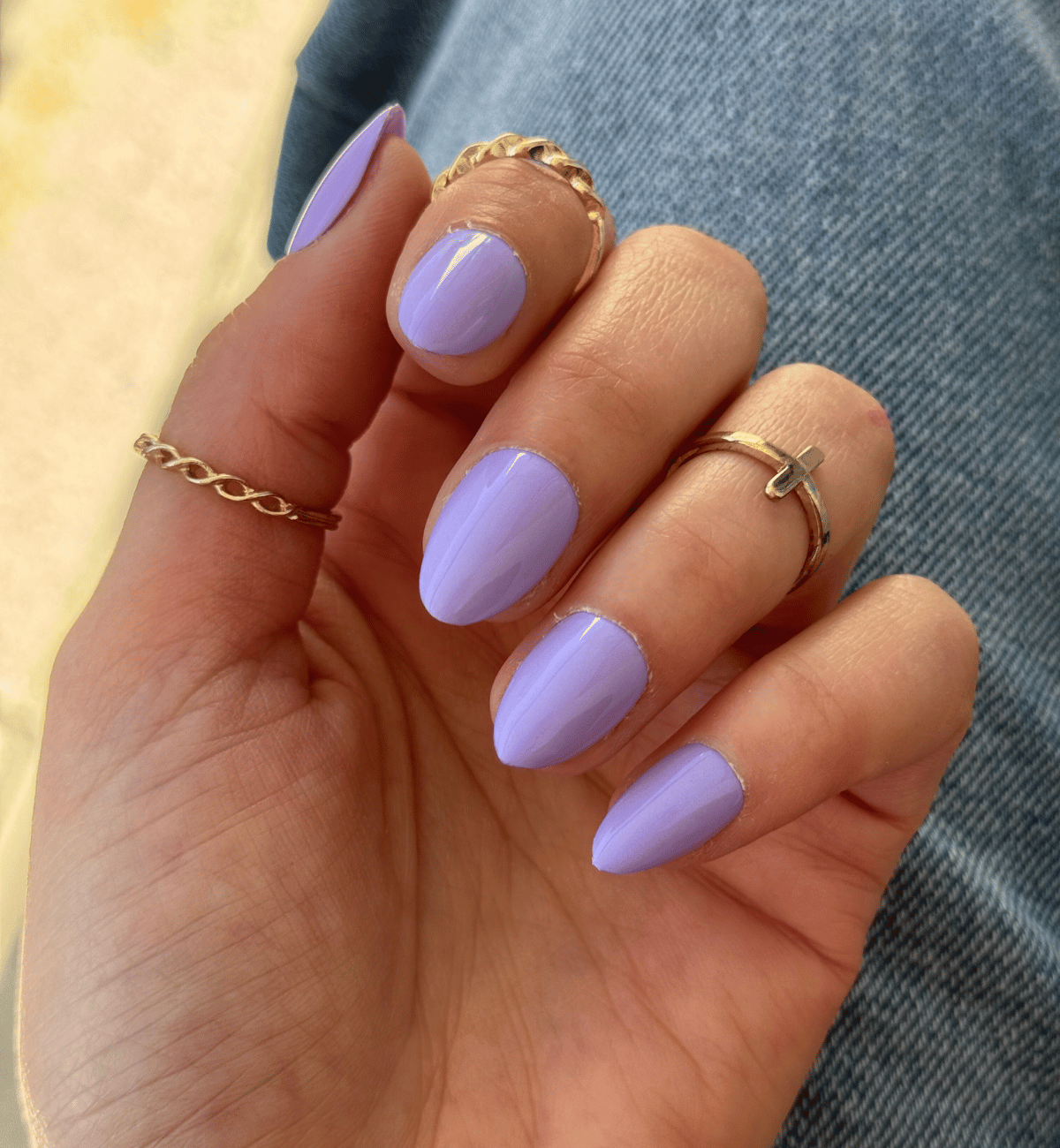 FAUX ONGLES LAVANDES AMANDES COURTS