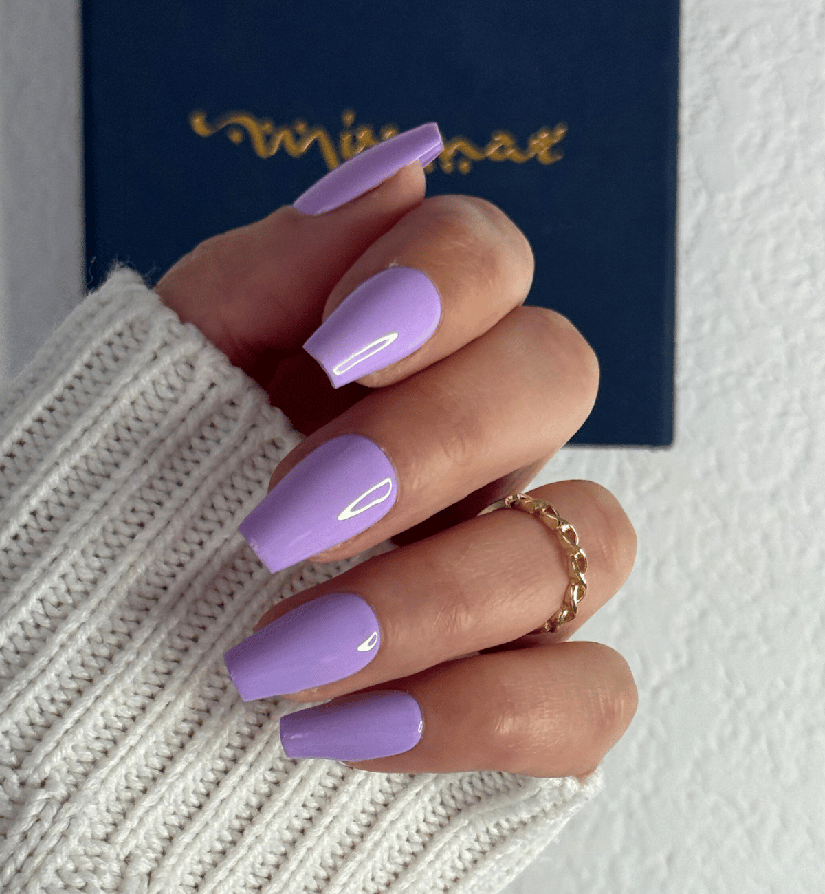 FAUX ONGLES LAVANDES COFFINS MÉDIUM