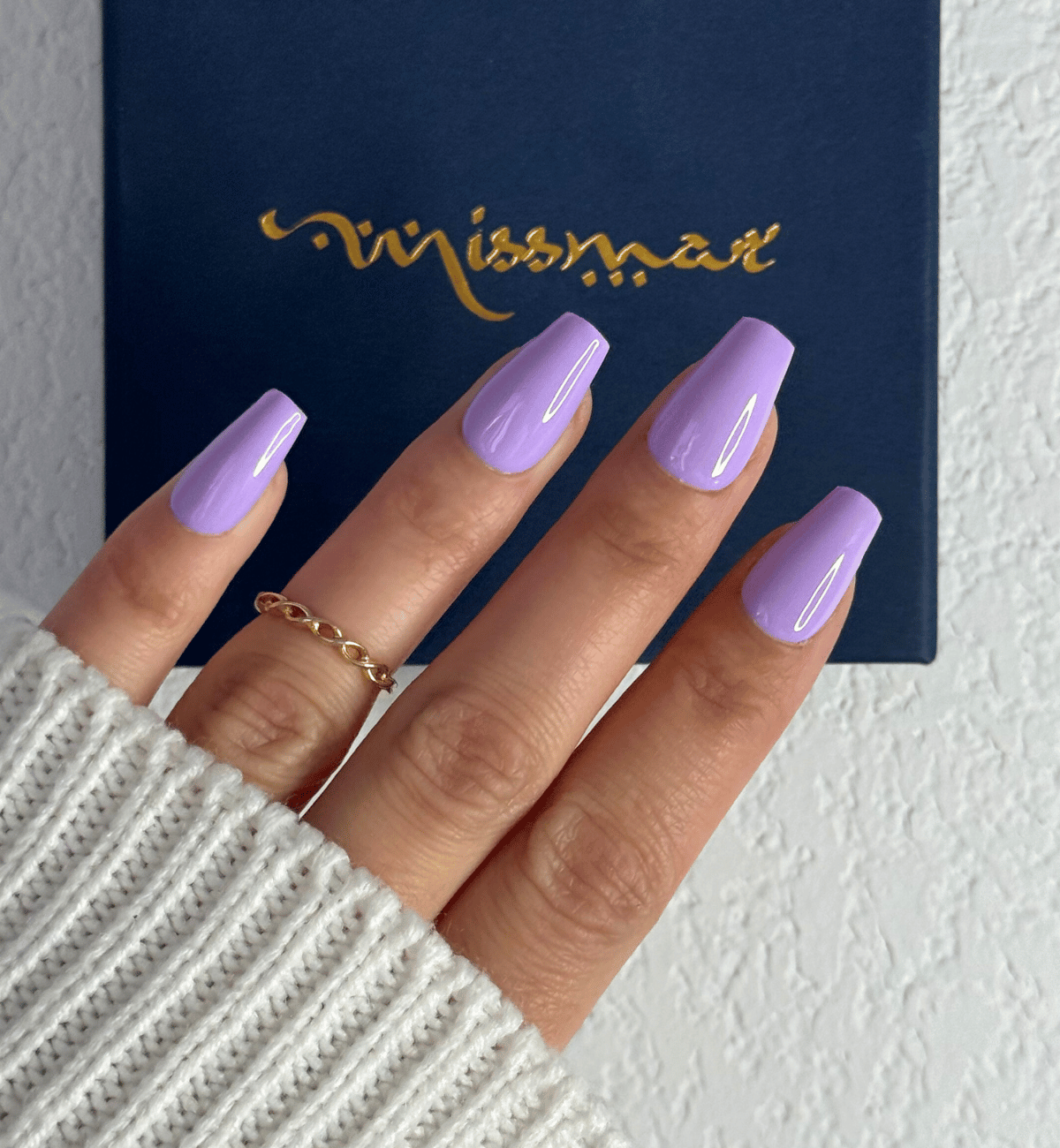 FAUX ONGLES LAVANDES COFFINS MÉDIUM