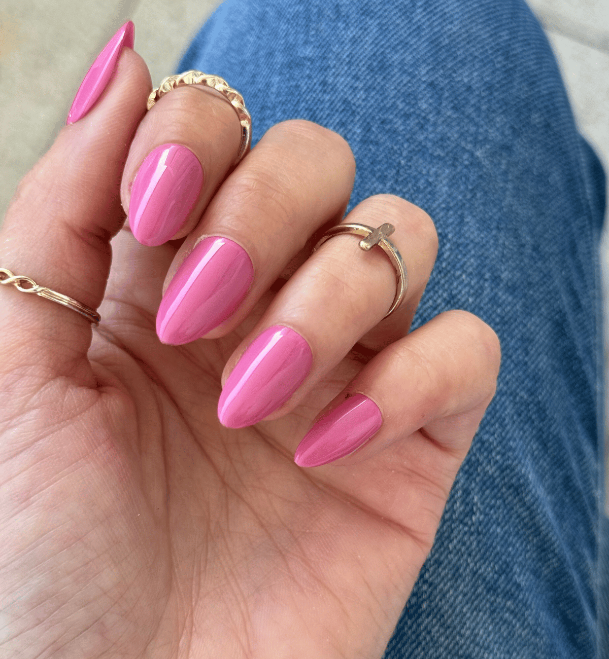 FAUX ONGLES ROSES BARBIE AMANDES MÉDIUM