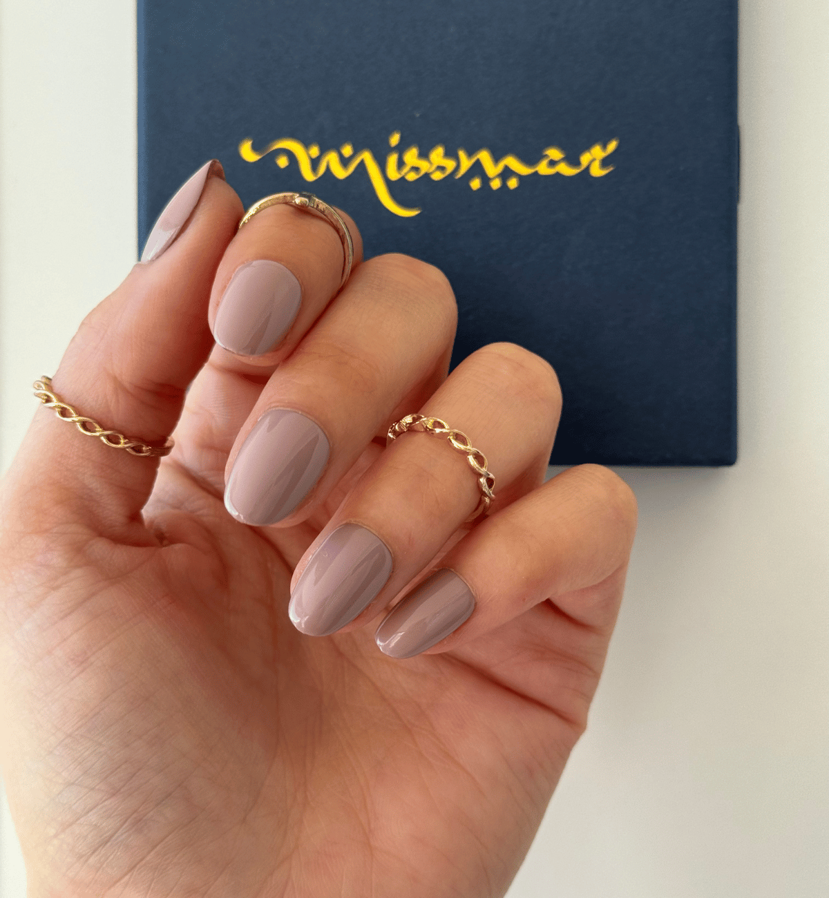 FAUX ONGLES TAUPES ARRONDIS COURTS