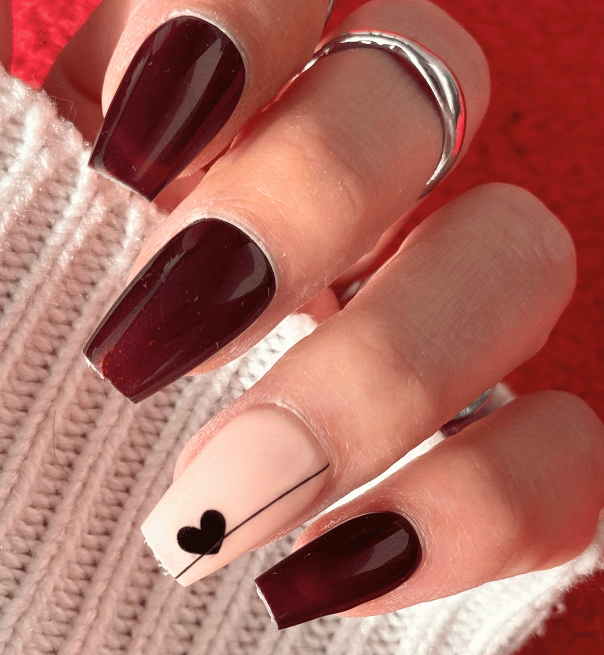NAIL ART ADELINE COFFIN MEDIUM - ST-VALENTIN