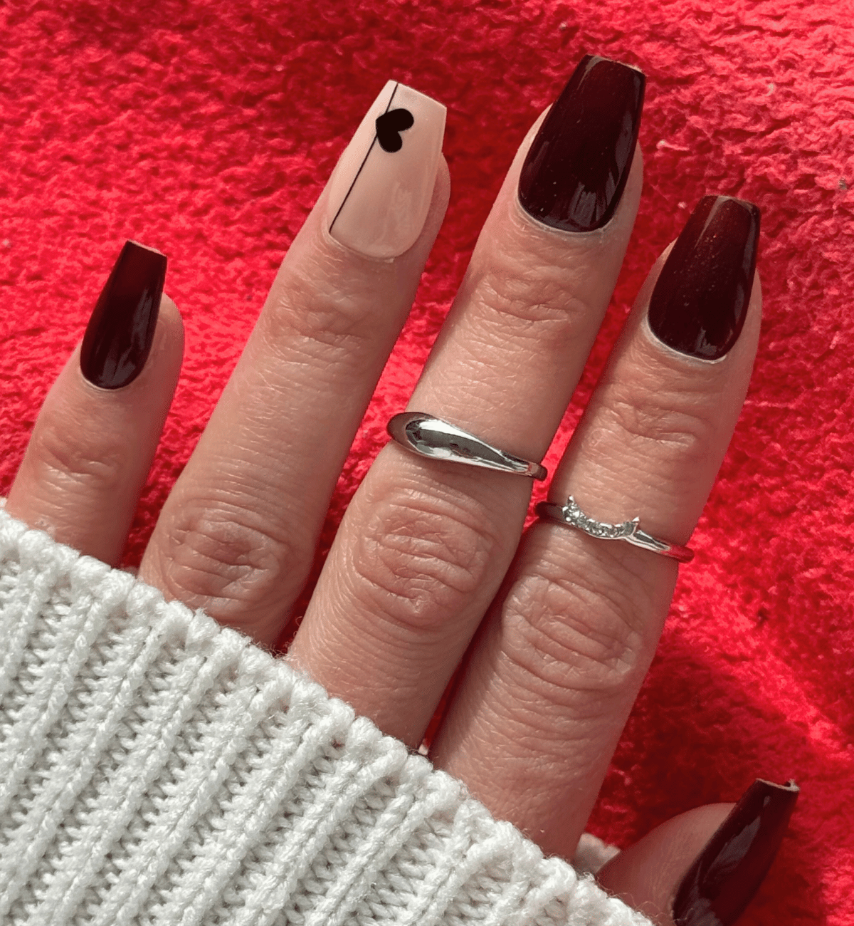 NAIL ART ADELINE COFFIN MEDIUM - ST-VALENTIN