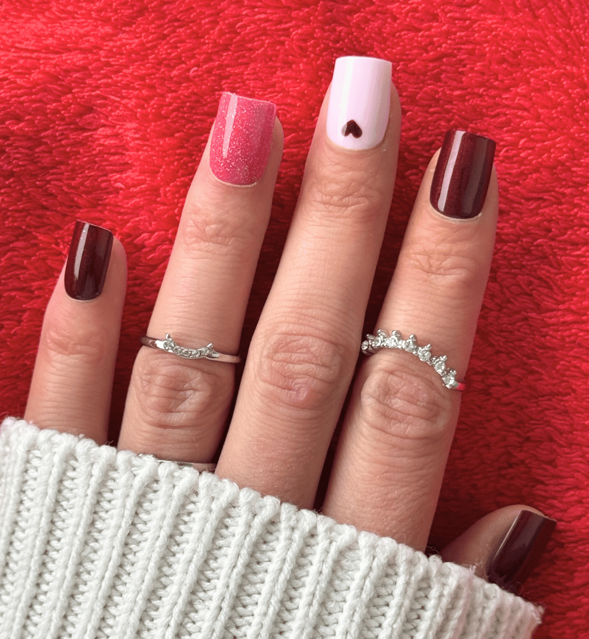 NAIL ART LAURAH CARRÉ COURT - ST-VALENTIN