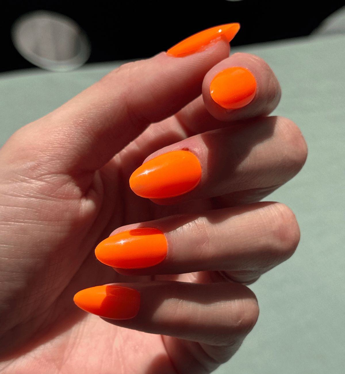 FAUX ONGLES ORANGE MANDARINE AMANDE MEDIUM