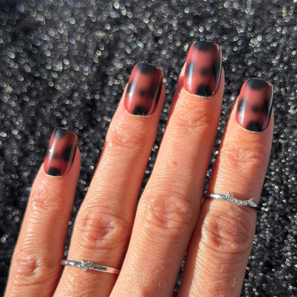 Faux Ongles Écaille de Tortue Carré Court