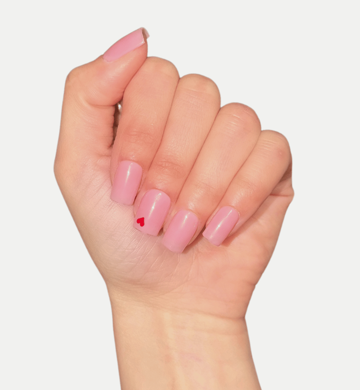FAUX ONGLES ROSE NUDE ST-VALENTIN CARRÉ COURT