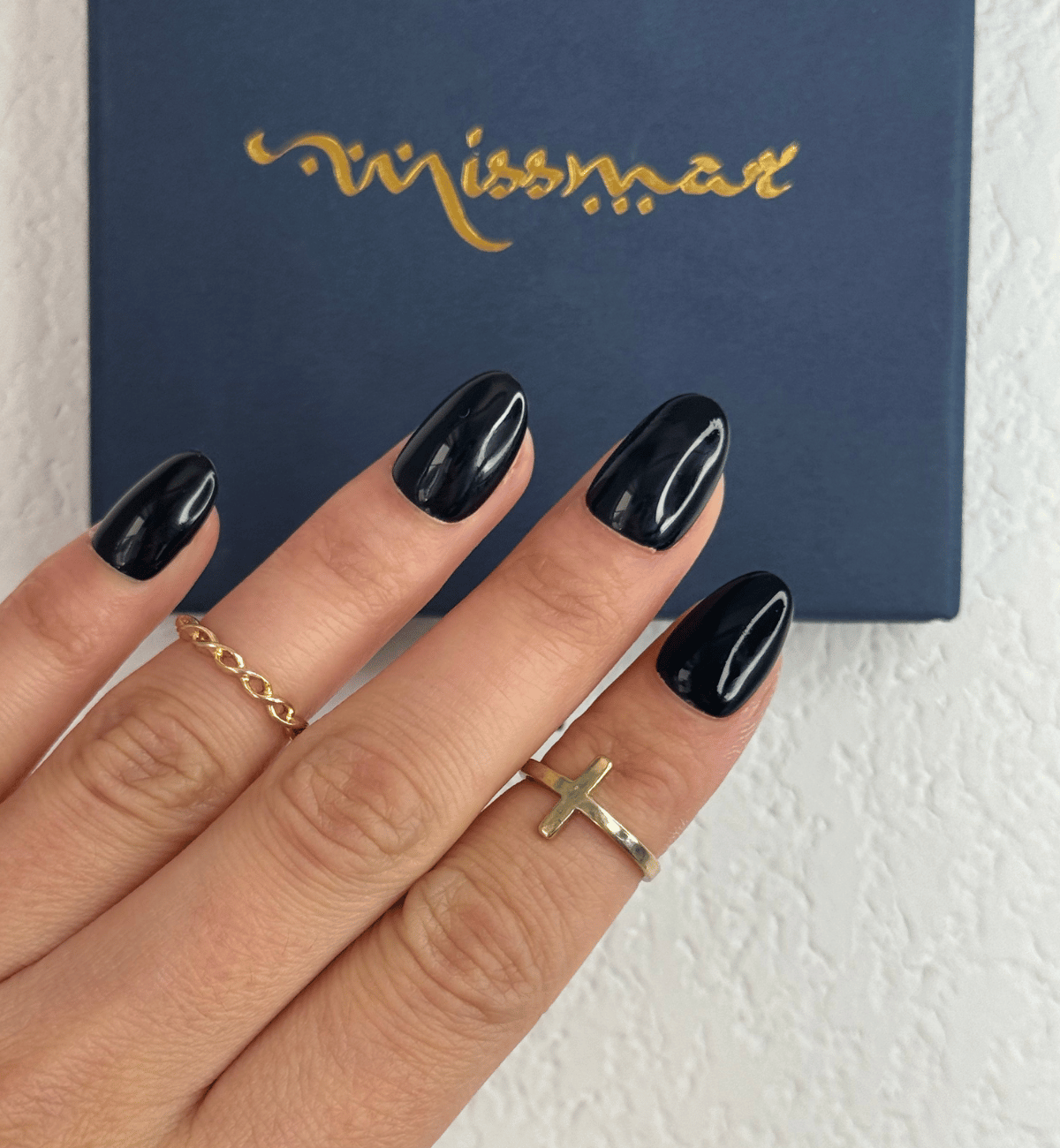 FAUX ONGLES  NOIRS ARRONDIS COURTS
