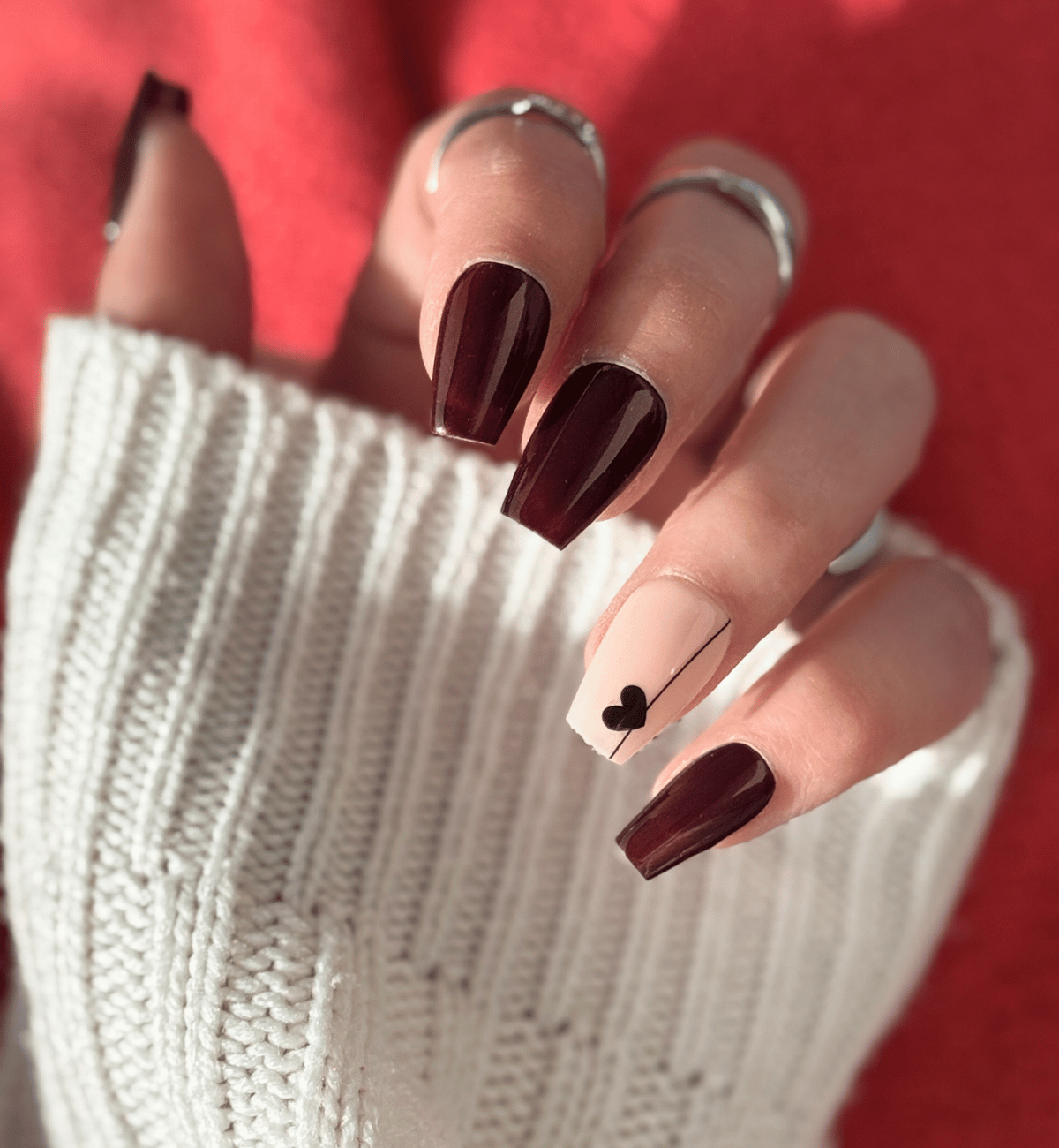 NAIL ART ADELINE COFFIN MEDIUM - ST-VALENTIN