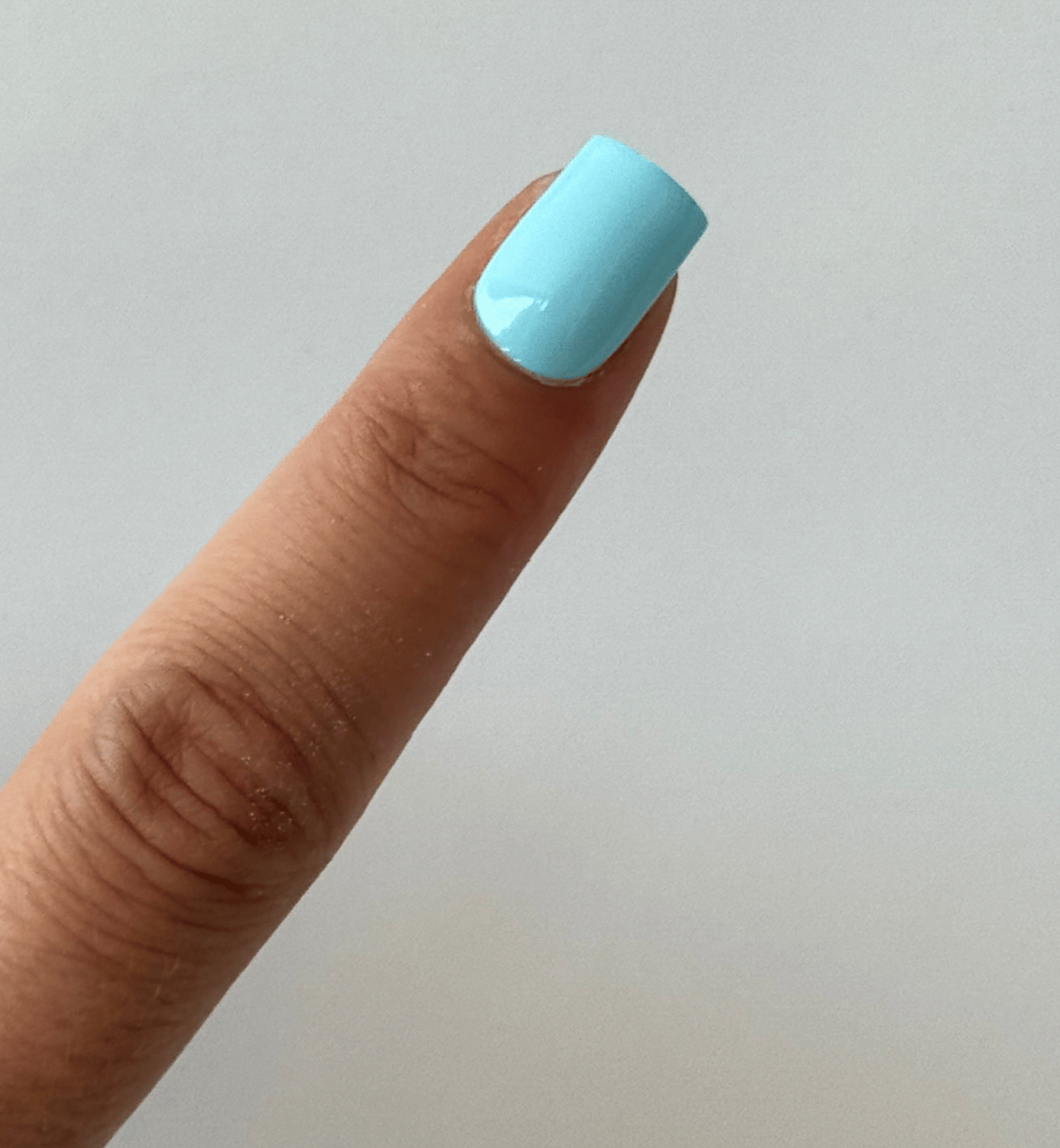 Faux ongles bleu glacier carré court