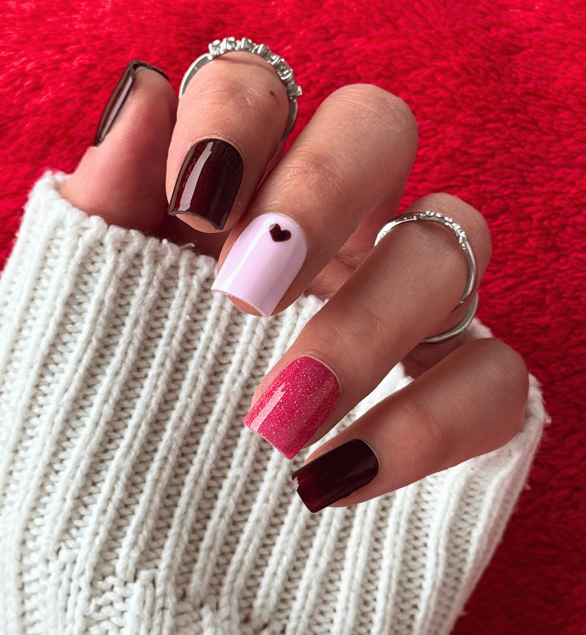 NAIL ART LAURAH CARRÉ COURT - ST-VALENTIN