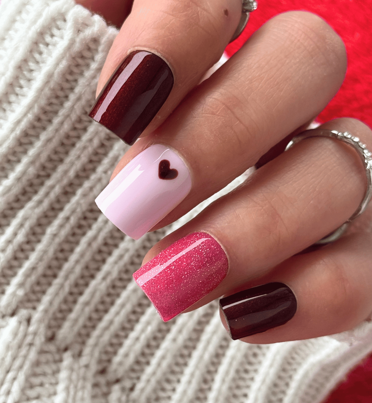 NAIL ART LAURAH CARRÉ COURT - ST-VALENTIN